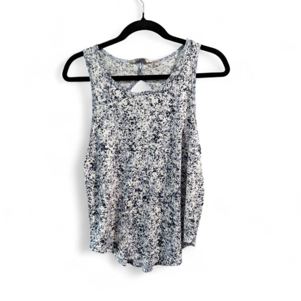 Athleta Small Flowy Keyhole Tank Top Blue Speckle